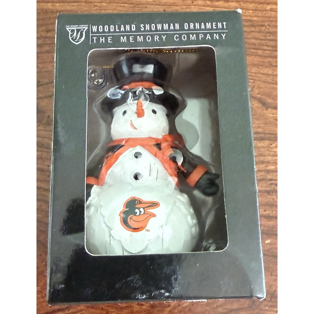 Baltimore‎ Orioles MLB 3 1/2" Woodland Christmas Snowman Ornament Memory Company